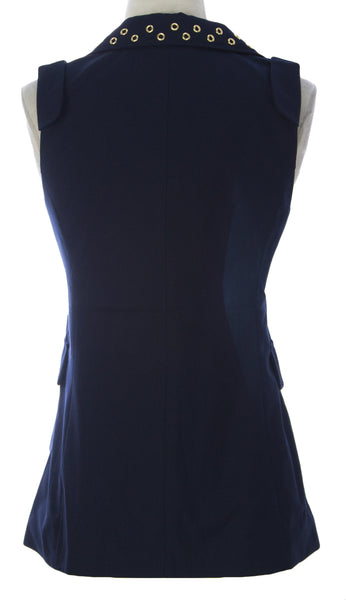 PRIORITIES Women's Navy Grommet Detail Vest #9054SPR $150 NEW