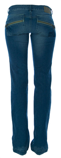 FORNARINA Women's Light Wash Patchwork Embroidered Jeans $199 NEW