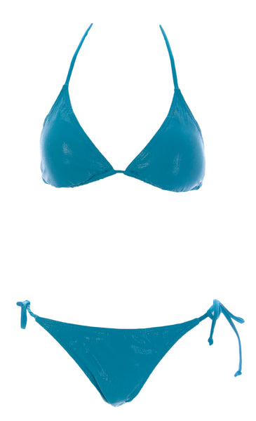 NAILA Women's Blue Olive Triangle Bikini Set OLBLU $130 NEW