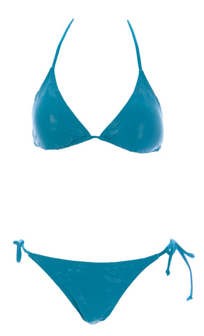 NAILA Women's Blue Olive Triangle Bikini Set OLBLU $130 NEW