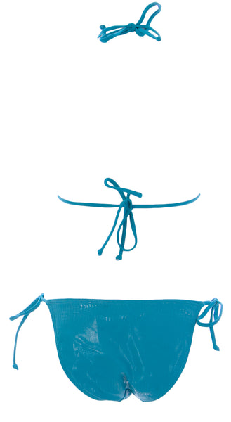 NAILA Women's Blue Olive Triangle Bikini Set OLBLU $130 NEW