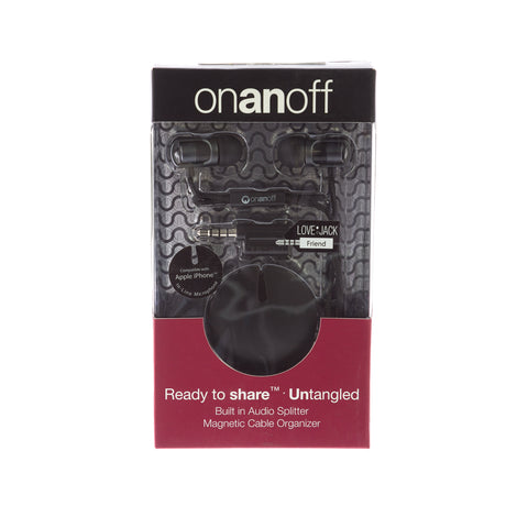 onanoff Magnum HD Noise Isolating Earbud w In-line Mic, Remote and Magneat Black