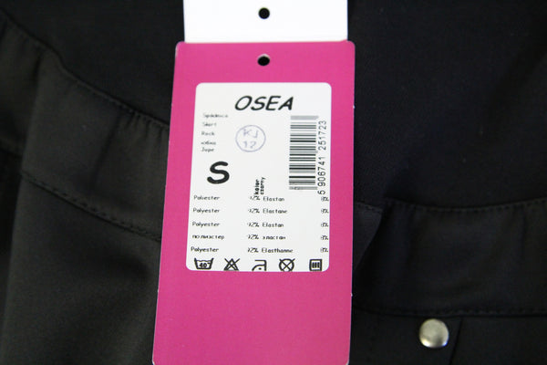 9 FASHION Maternity Osea Black Wide Pleated Satin Finish Skirt Sz S $80 NWT