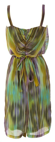 PRIORITIES Women's Multi Striped Ruched Poly Dress #41670 $123 NEW