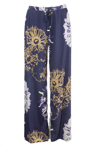 Atina Cristina Women's Multi Floral Print Wide Leg Trousers T1002AD04 Sz S $177
