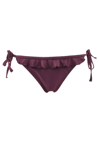 PEEK & BEAU Women's Red Hi Shine Wine Frill Bikini Brief NWT