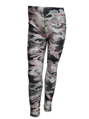 TEREZ Girl's Pink Metallic Camo Leggings #4018335 NWT