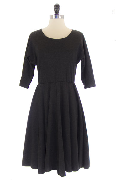VON VONNI Women's Charcoal Piper A-Line Dress with Full Skirt $180 NEW