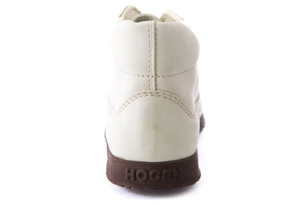 Hogan by TOD'S Womens Polacco Traditional Mid Lace-Up Shoes Off-White