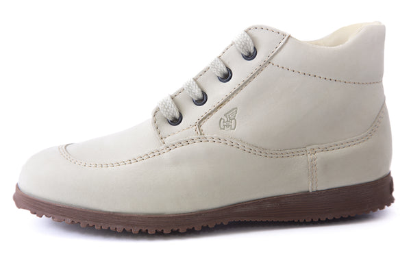 Hogan by TOD'S Womens Polacco Traditional Mid Lace-Up Shoes Off-White