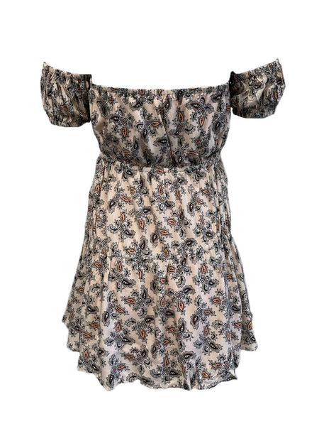 LOST IN LUNAR Women's Pink Printed Off Shoulder Mini Dress Size XS NWT