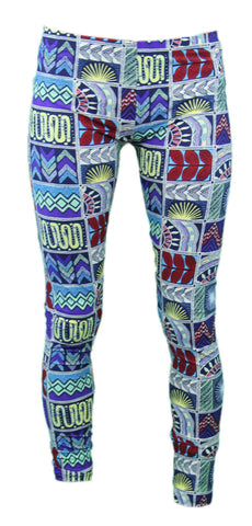 MARA HOFFMAN Quilts Navy Graphic Resort Wear Leggings $238 NEW