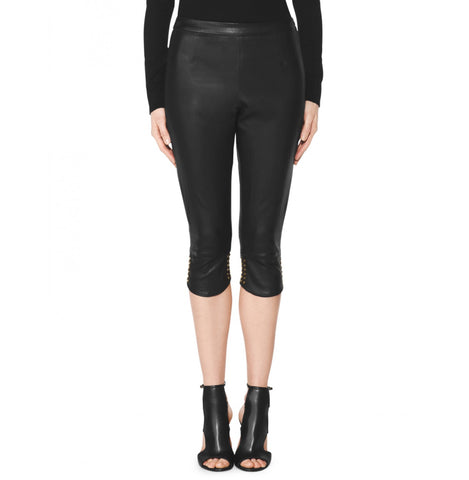 Tamara Mellon of Black Cropped Leather Biker Pants $1,395 NEW