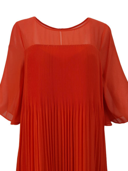 MAEVE Women's Red Sunset Pleated Dress #60218671020 10 NWT