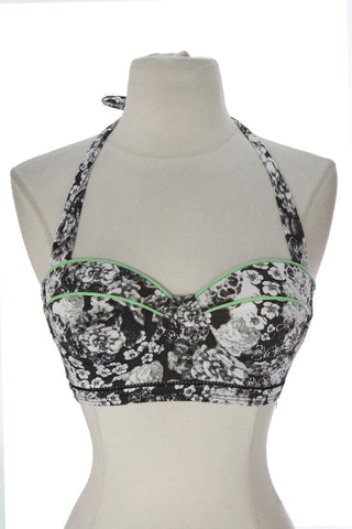 ZINKE Women's Black/White Floral Remi Underwire Bikini Top $107 NEW