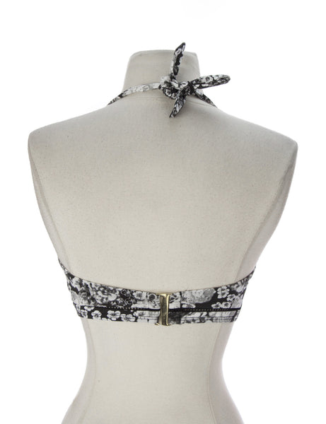 ZINKE Women's Black/White Floral Remi Underwire Bikini Top $107 NEW