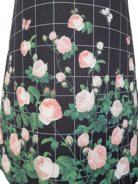 ERIN Women's Black Roses Plaid Dress #512216986220 4 NWT