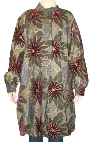 CUSTO BARCELONA Women's Rudy Colorscope Floral Pea Coat 792551 Sz 8/42 $660 NWT