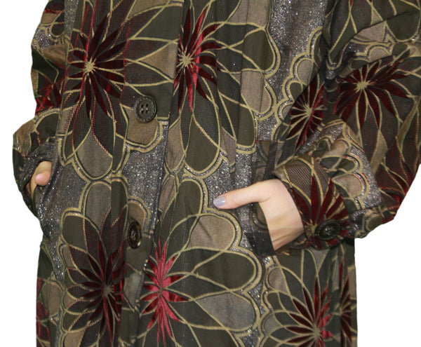 CUSTO BARCELONA Women's Rudy Colorscope Floral Pea Coat 792551 Sz 8/42 $660 NWT