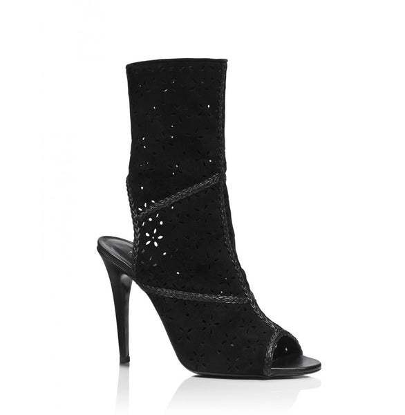 Tamara Mellon Black Suede Wild West Sandals 105MM Heels $1,195 NEW