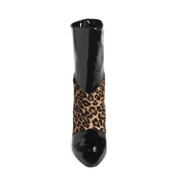 Tamara Mellon Leopard Rebellious Patent Boots 105MM Heels $995 NEW