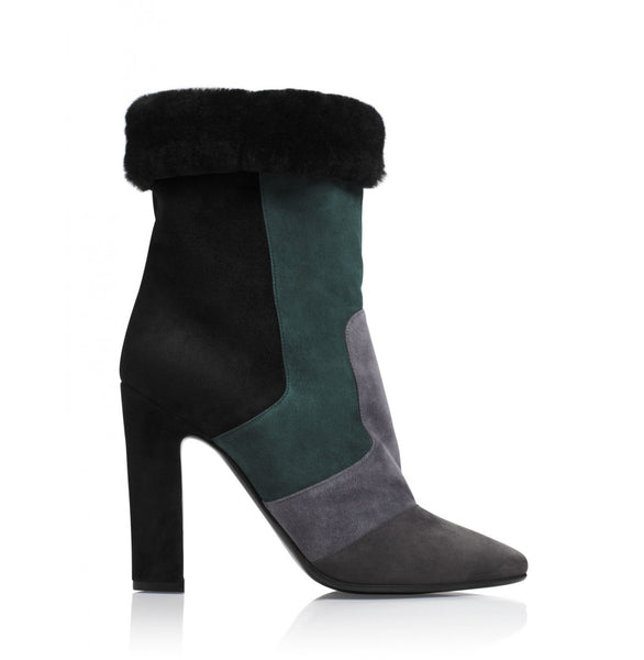 Tamara Mellon Suede/Shearling Crush Boots 105MM Heels $1,195 NEW