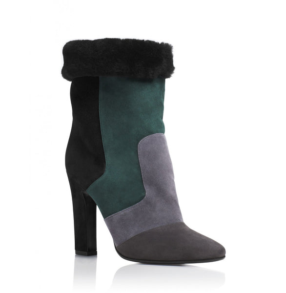 Tamara Mellon Suede/Shearling Crush Boots 105MM Heels $1,195 NEW
