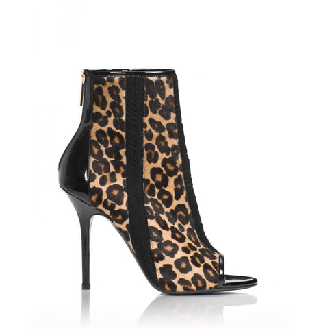 Tamara Mellon Leopard Crave Open Toe Booties 105MM Heels $1,595
