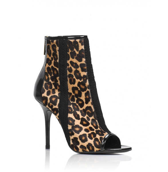 Tamara Mellon Leopard Crave Open Toe Booties 105MM Heels $1,595