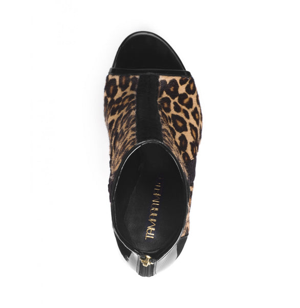 Tamara Mellon Leopard Crave Open Toe Booties 105MM Heels $1,595