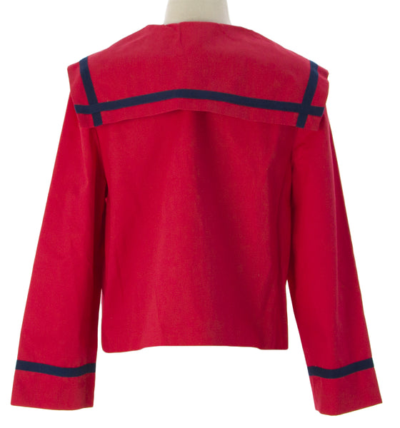 PRIORITIES Women's Red 3/4 Slv Cropped Sailor Jacket #41577 $98 NEW