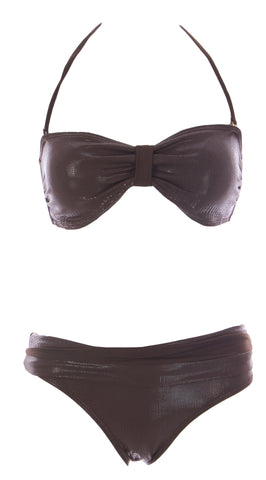 NAILA Women's Brown Sandal Bandeau Bikini Set SANBR $130 NEW