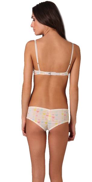 ZINKE Intimates Women's Triangle Print Sheer Seneca Bralette Sz M $77 NEW