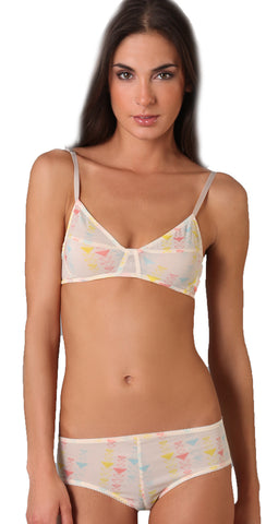 ZINKE Intimates Women's Triangle Print Sheer Seneca Bralette Sz M $77 NEW