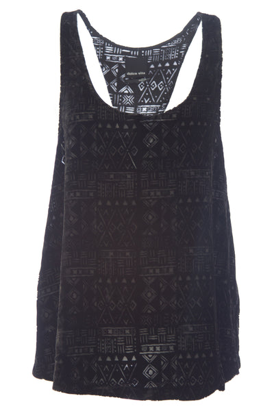 DOLCE VITA Women's Sibly Black Velvet Racerback Tank Top $118 NEW
