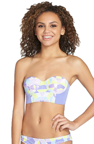 ZINKE Women's Kaleidoscope Print Starboard Bustier Bikini Top $99 NEW