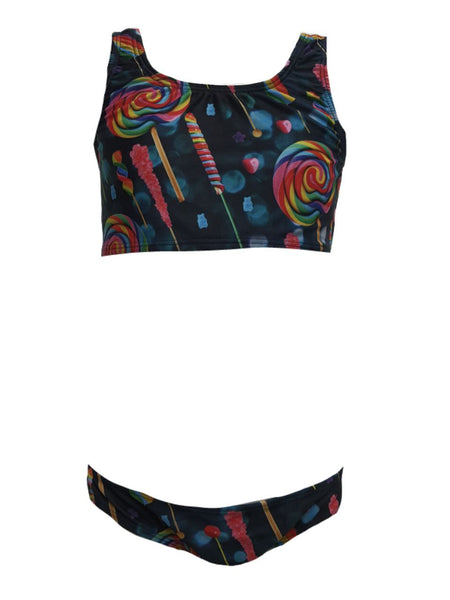 TEREZ Girl's Blue Candy Bar Two Piece Bikini #16406960 14 NWT