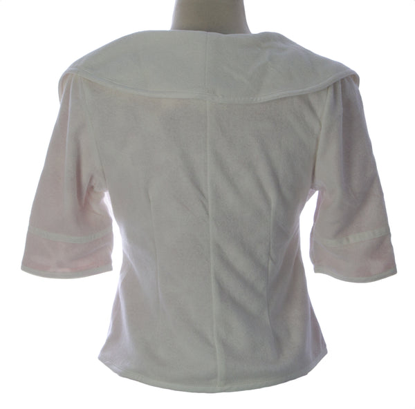 PRIORITIES Women's White Terry Cloth Cropped Jacket #41565 $124 NEW