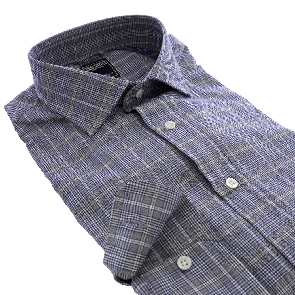 TODD SNYDER Men's Navy Plaid Button-Down Shirt $225 NEW