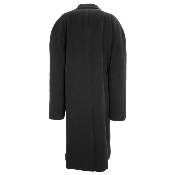 TONIA ANDRESINI Black Merino Wool Single Breasted Peacoat 1090 IT 54 $968 NWT