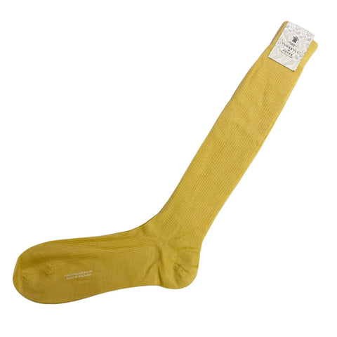 Turnbull & Asser Men's Yellow Wool Long Dress Socks Sz 11 $55 NEW
