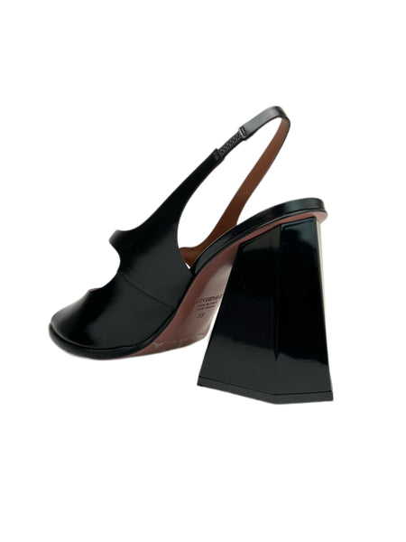 Max Mara Women's Nero Varetus Wide Fit Flare Heel Slingback Sandals Size 9 NWB