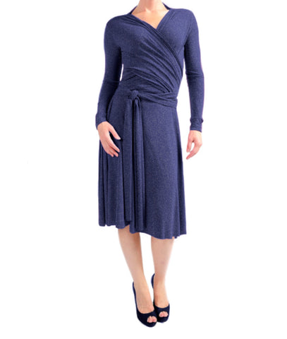 VON VONNI Women's Tropic Cobalt Victoria Short Long Sleeve Transformer Dress NWT