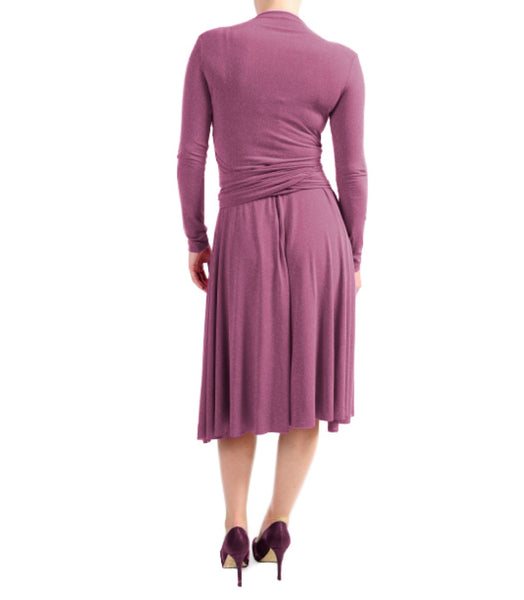 VON VONNI Womens Tropic Magenta Victoria Short Long Sleeve Transformer Dress NWT