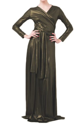 VON VONNI Women's Tropic Bronze Victoria Long Sleeve Transformer Dress NWT