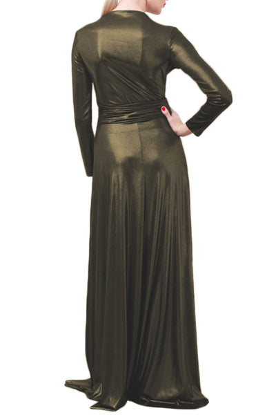 VON VONNI Women's Tropic Bronze Victoria Long Sleeve Transformer Dress NWT