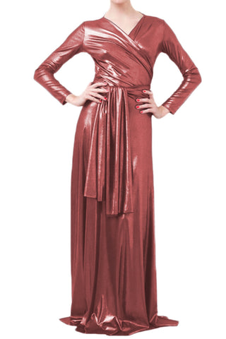 VON VONNI Women's Tropic Red Victoria Long Sleeve Transformer Dress NWT