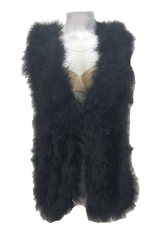 YUMI KIM Women's Black Fur Vest #VT801LFW15 NWT