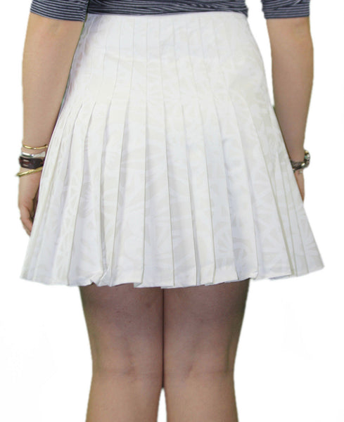 CUSTO BARCELONA Women's White Banano Pleated Kilt Skirt 293533 $127 NWT