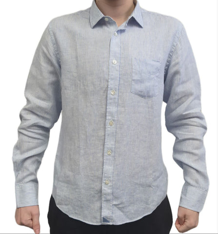 UNTUCKIT Men's Blue Wrinkle Resistant Vignoles Shirt #34544 Medium NWT